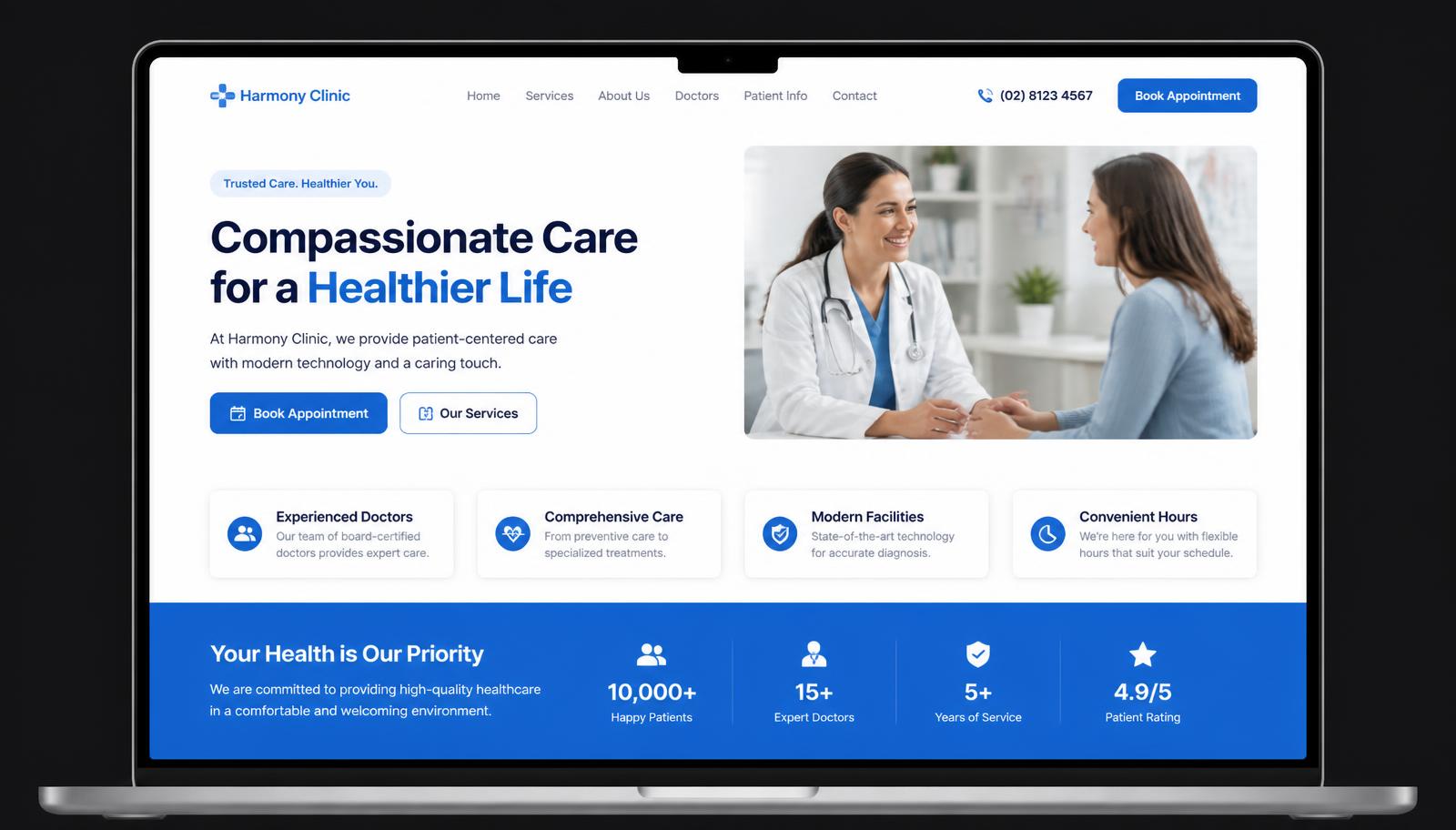 Harmony Clinic website